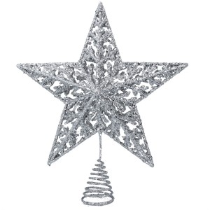 Silver Glitter Star Tree Top